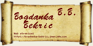 Bogdanka Bekrić vizit kartica